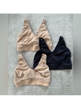 Harper Widle Seamless V-Neck Bralette - Nude and Black